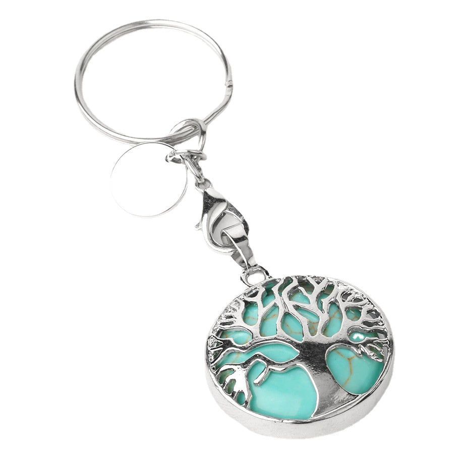 Wholesale Life Tree Pendant Stone Keychain